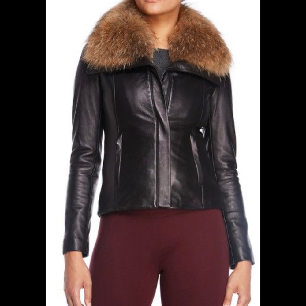 Sandova Beckie removable real fur collar jacket.